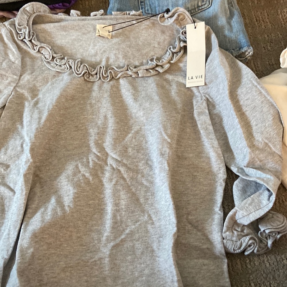 LS ruffle clean jsy- la vie Rebecca Taylor size small